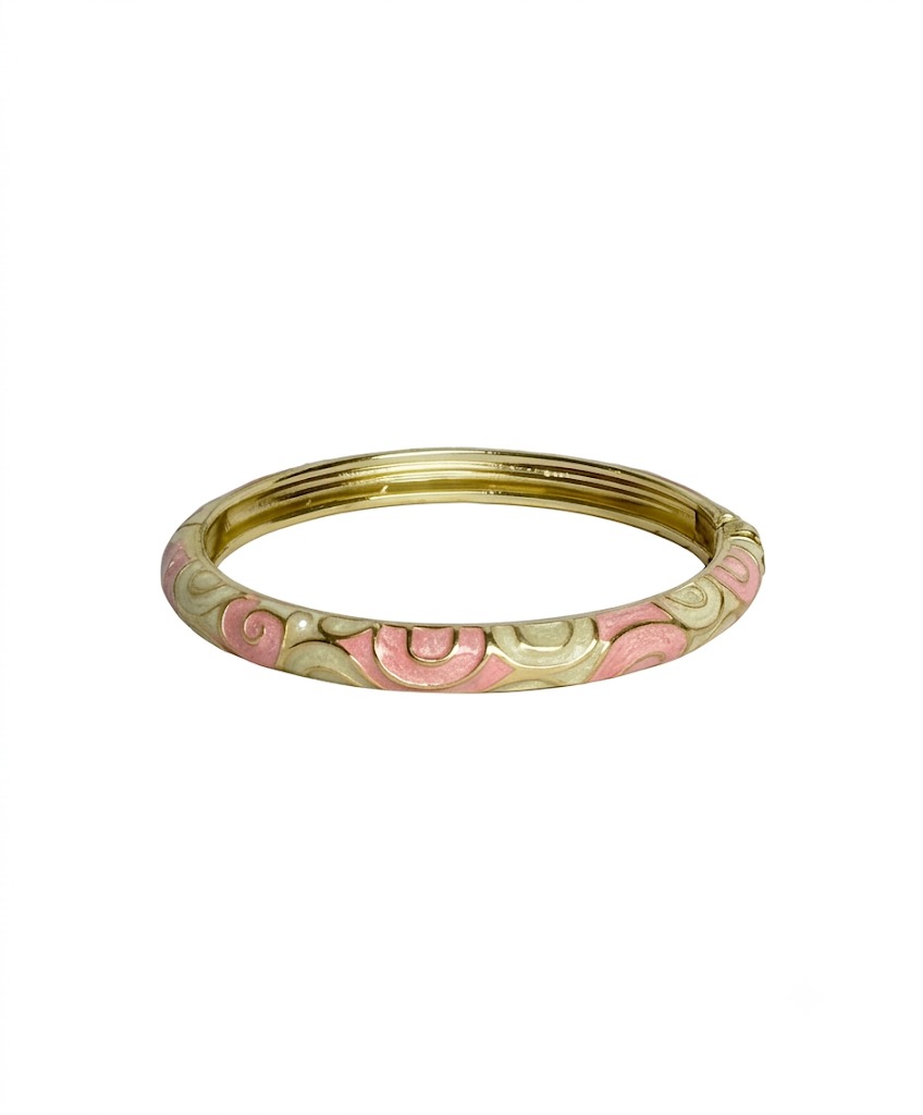 Pink Enamel Wave Bangle